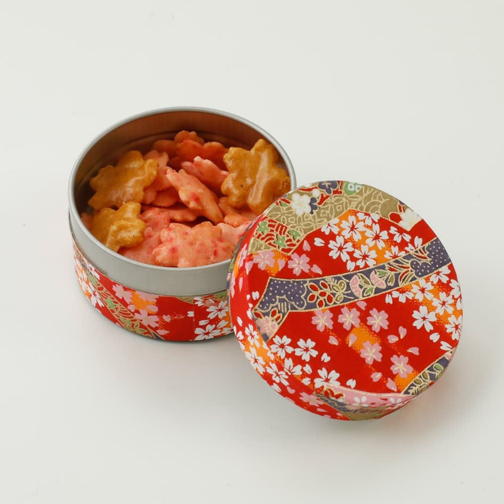 京からん 桜｜桜型しょう油えびあられの美缶ギフト【宗禅】